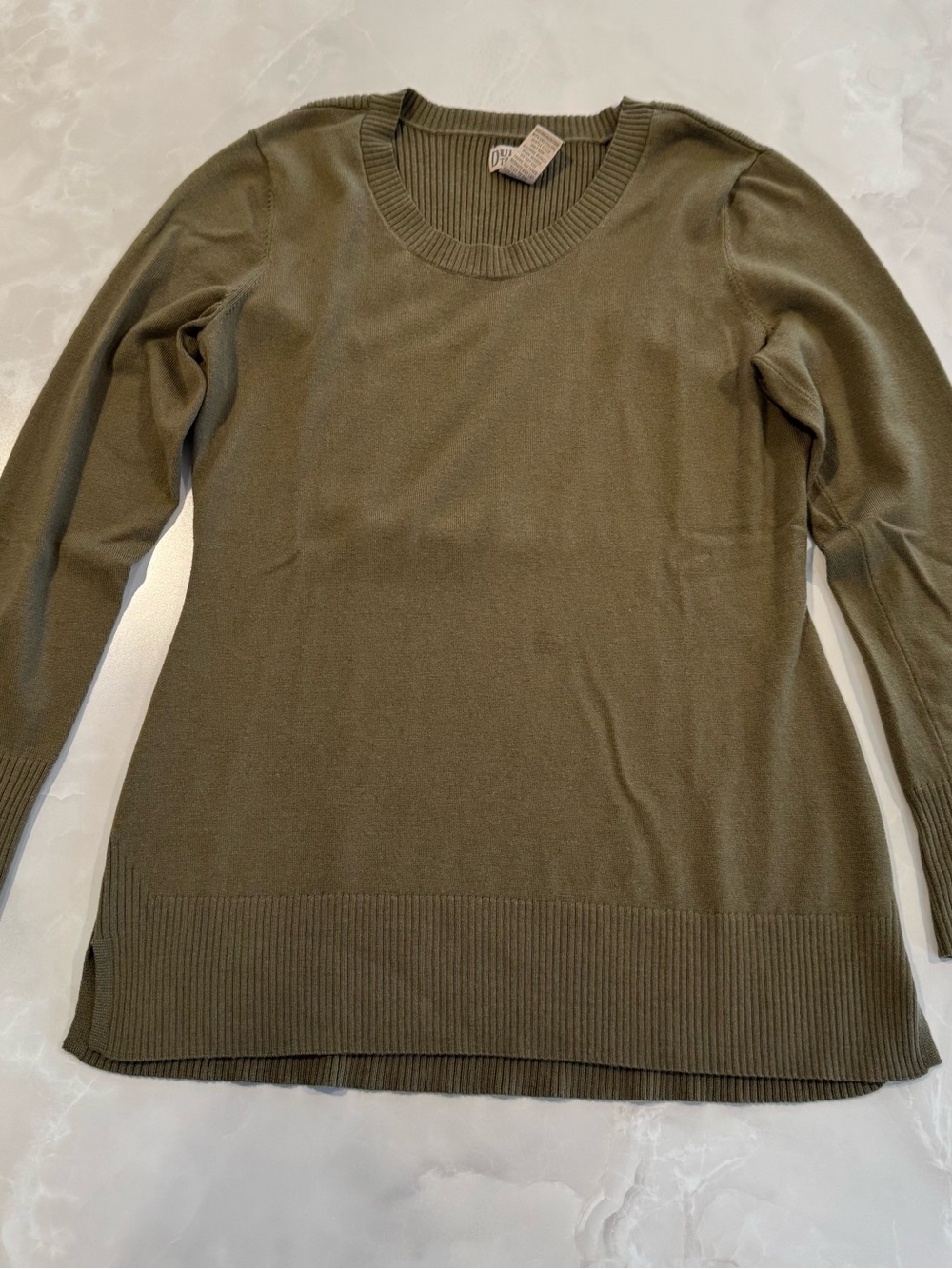 Duluth Trading Co Olive Green Crewneck Sweater - Women
